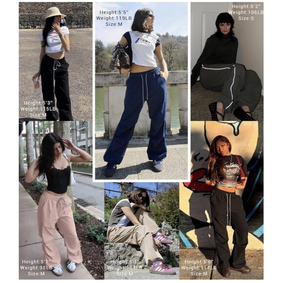 Bakyarder Women's Casual Parachute Pants Long Baggy Hiking Lightweight Drawst M - Picture 4 of 4